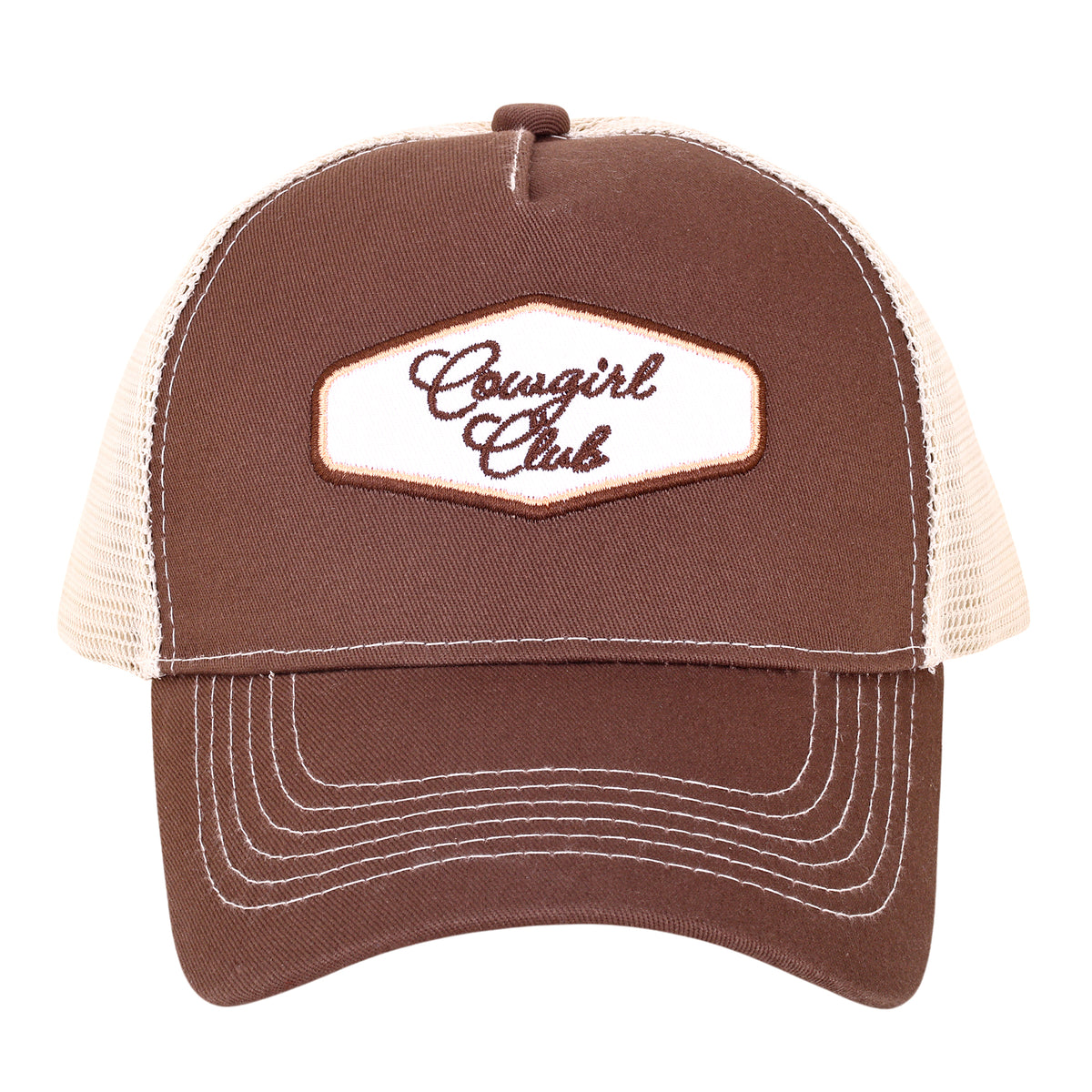 Outwest Club Panel Trucker Cap in Khaki
