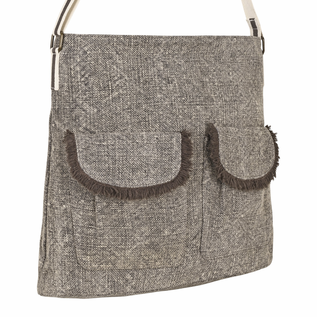 Amber Ridge Shoulder Bag for Women in sand grain with fringed pockets