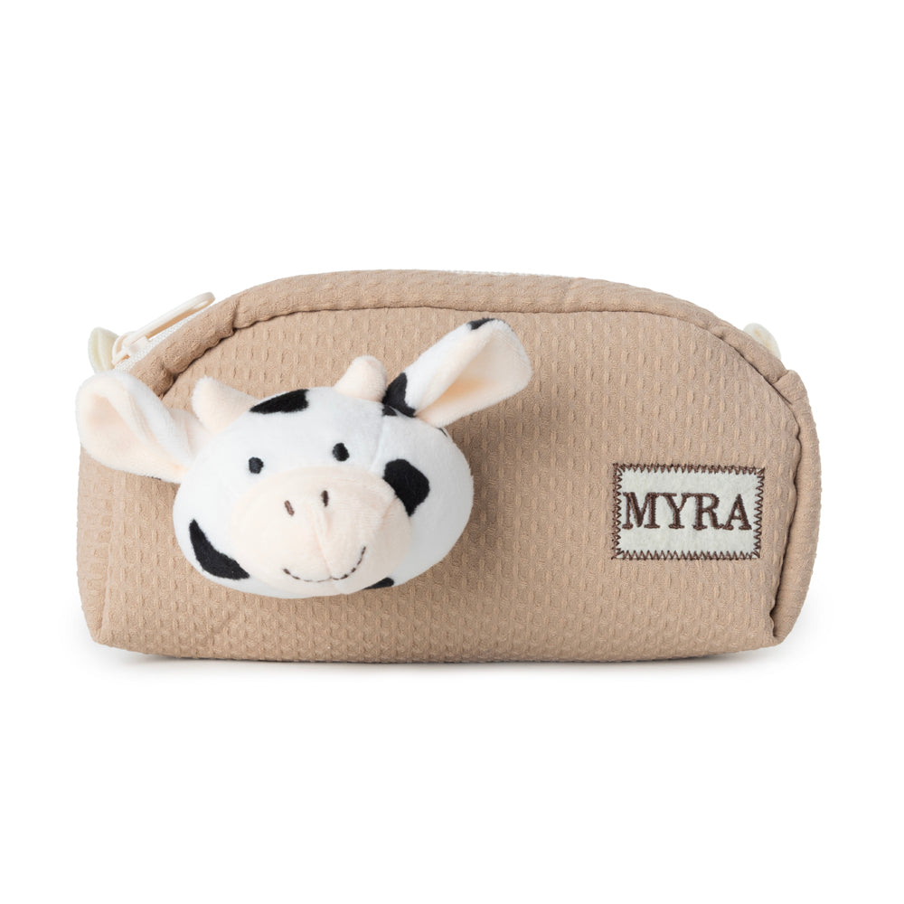 Western Moo Pencil Case in Caramel
