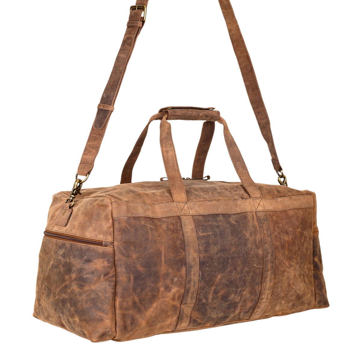 Ridgehaven Traveller Bag in brown wide with detachable shoulder strap