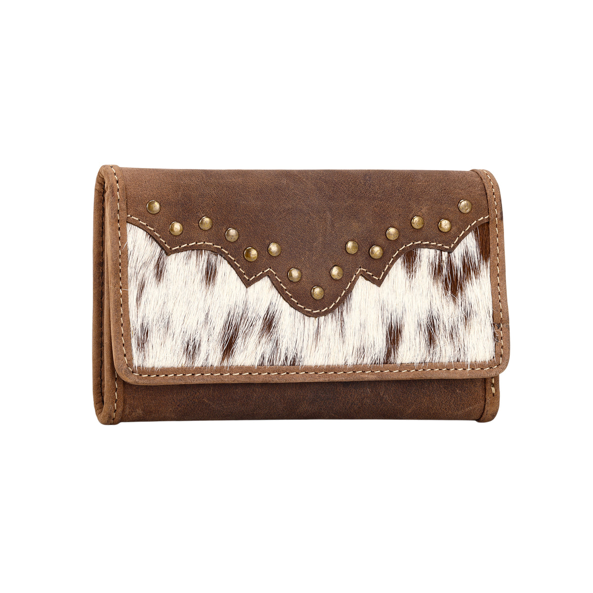 Westervale Wallet for Women in brown with hair on and studs