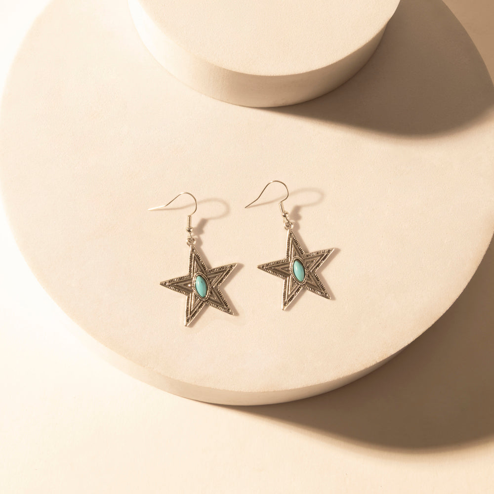 Westward Star Earrings for Women with Turquoise Stone