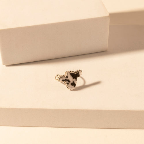 Rodeo Hide adjustable Ring for Women with hair-on cowhide detail for premium western wear