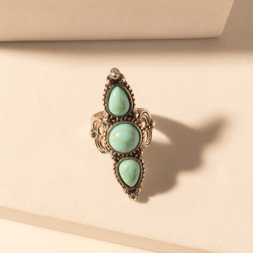 Wildfire Turquoise adjustable Ring for Women with turquoise detail for premium western wear
