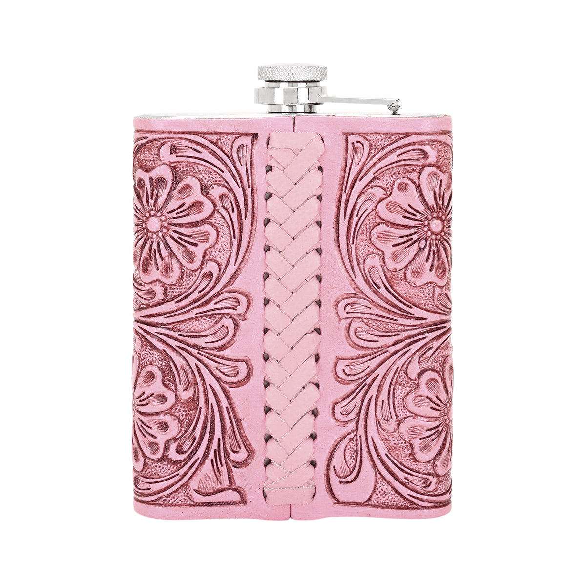 Mountain Trail Flask hand tooled leather, 8 oz Variant Combo