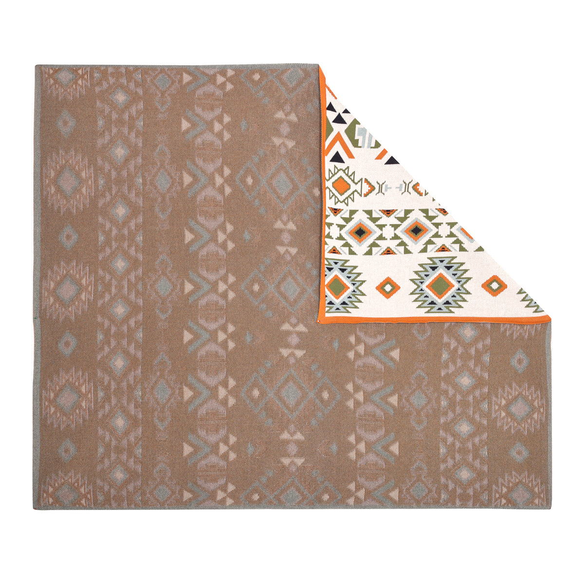 Gloaming Southwestern Cotton Knitted Throw in cream