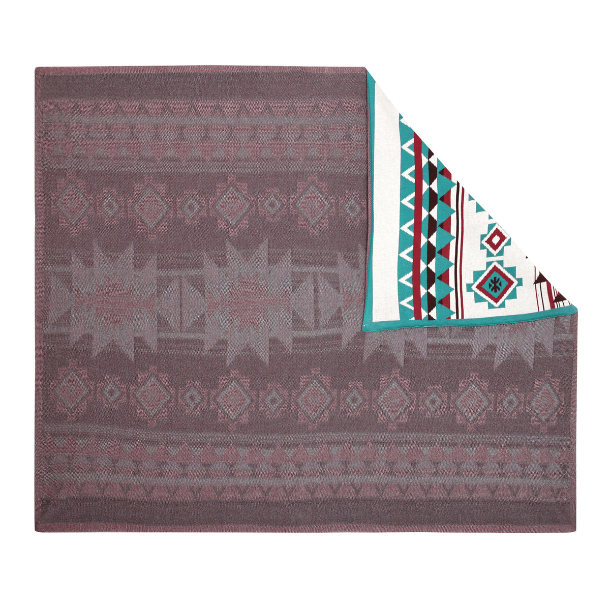 Gloaming Southwestern Cotton Knitted Throw in turquoise