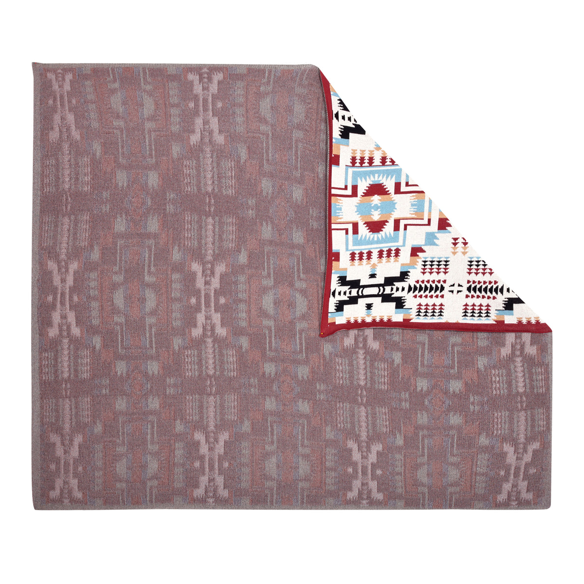 Gloaming Southwestern Cotton Knitted Throw in ivory