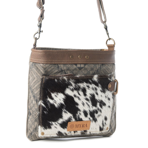 Aztec Hide Western Crossbody Bag for Women in olive with hairon detail