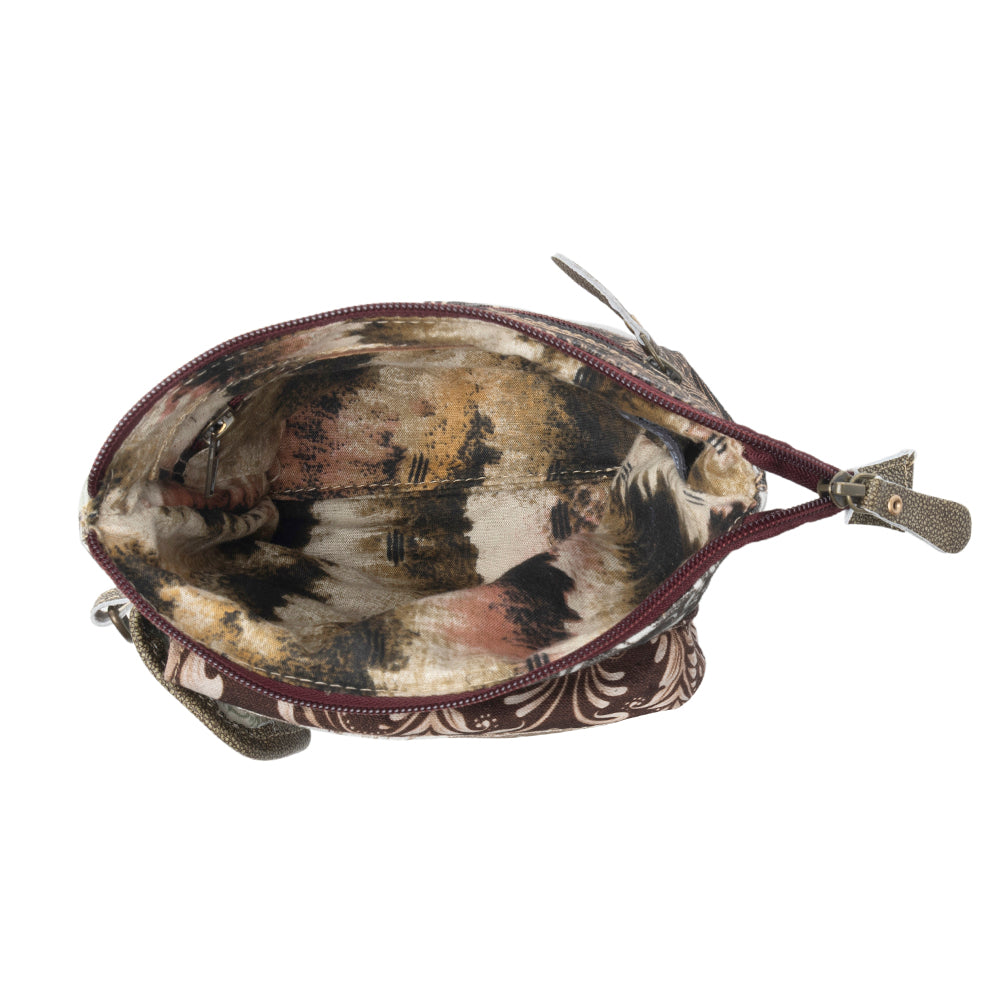 Wild Baroque Phone Crossbody in black with leather detail