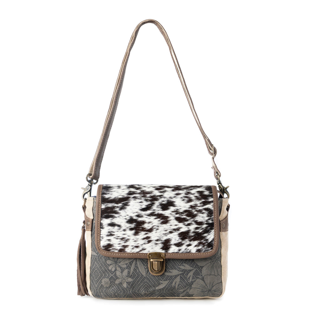 Meadowhide Western Shoulder Bag for Women in Brown with hairon flap