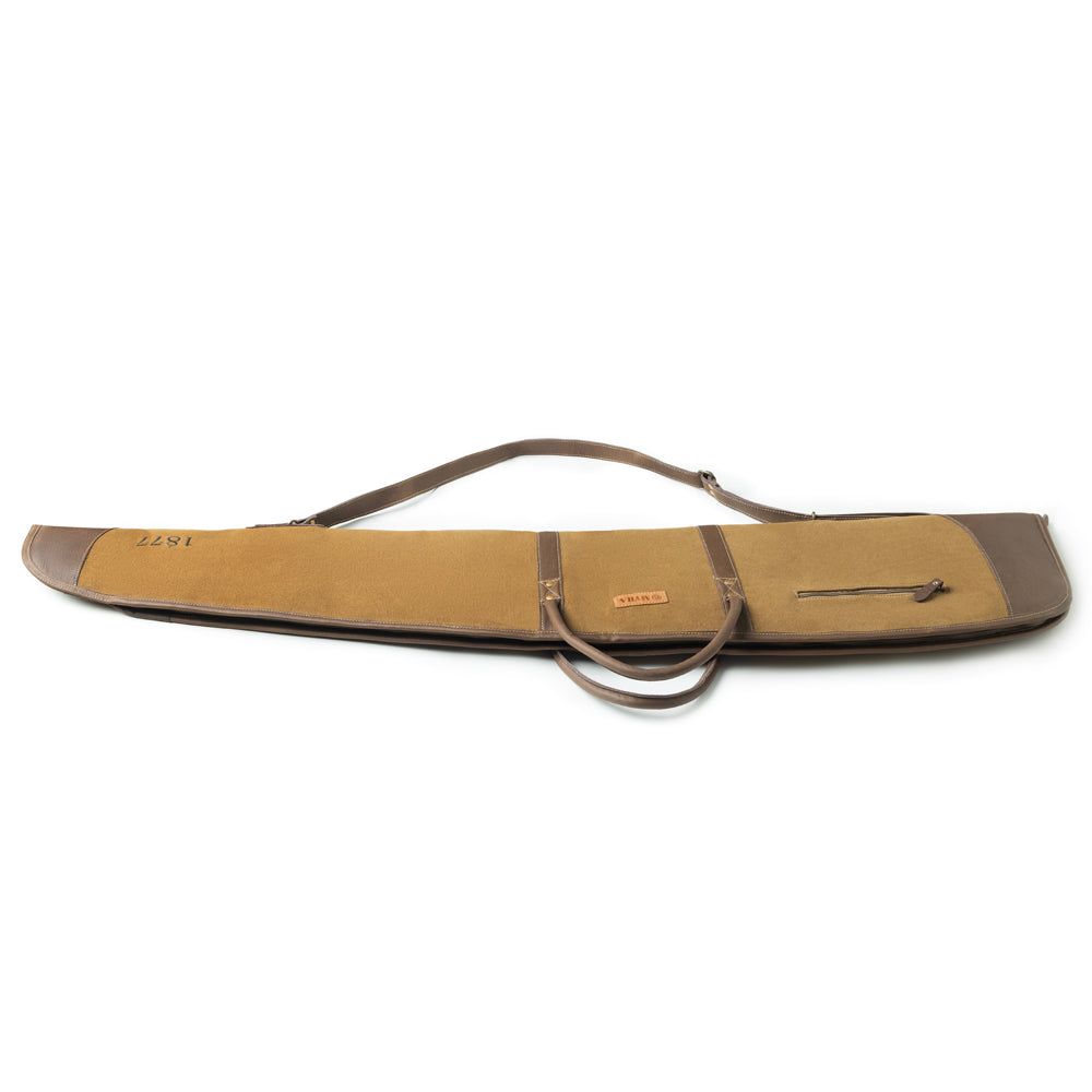 Long Range Cotton Leather Rifle Case in Antique Olive