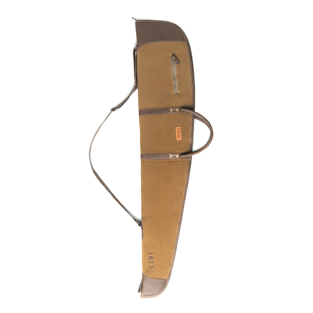 Long Range Cotton Leather Rifle Case in Antique Olive