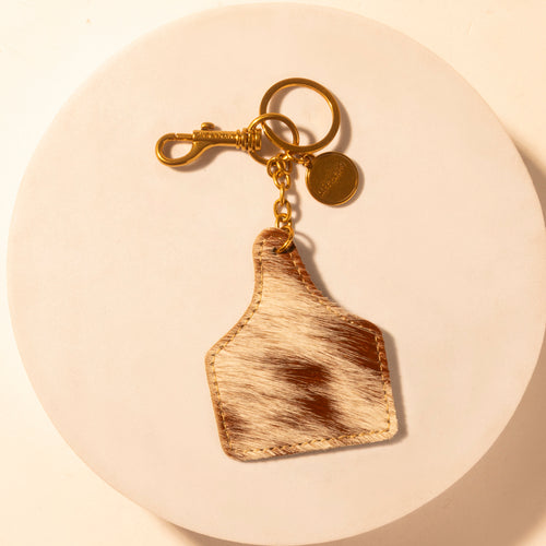 Heifer Key Fob for Women in brown with hair-on detail for everyday western carry