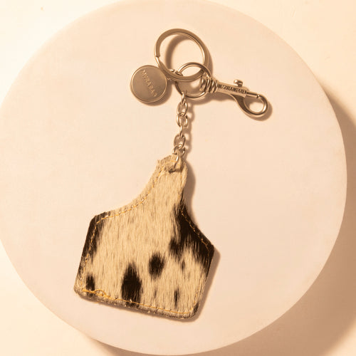 Pinto Tag Key Fob for Women in black with hair-on detail for everyday western carry