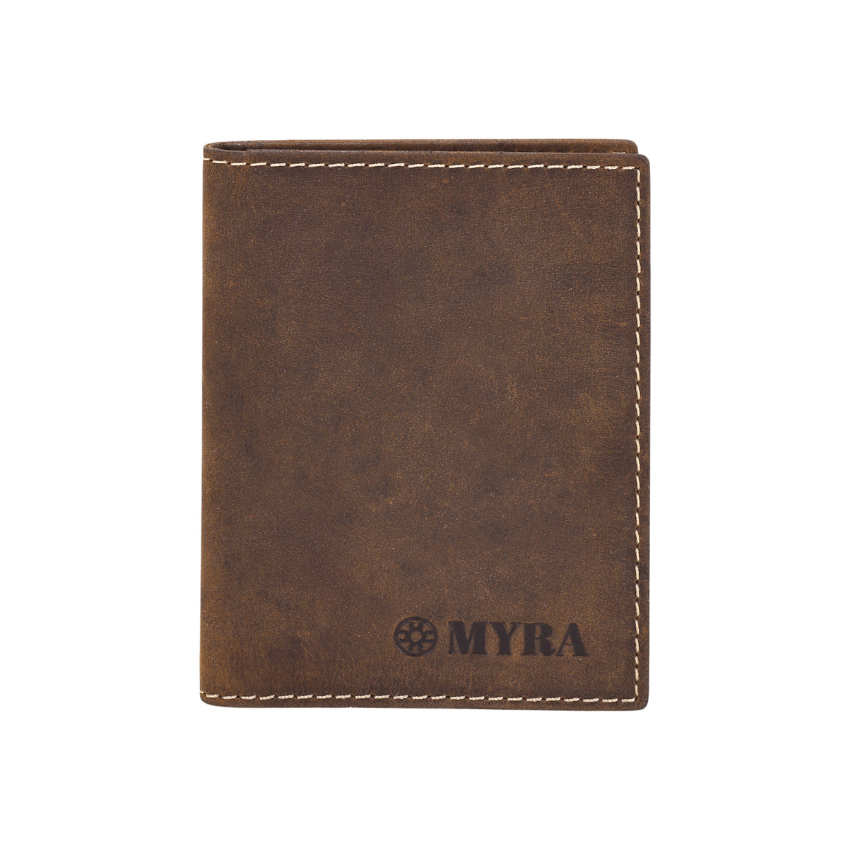 Waystop Credit Card Holder in brown with contrast stitch