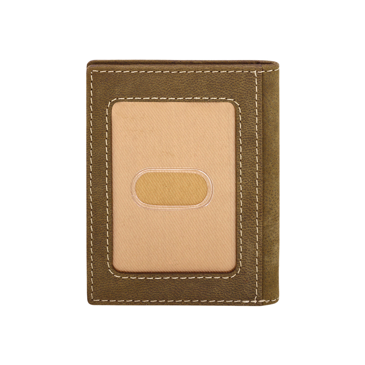 Waystop Credit Card Holder in olive with contrast stitch