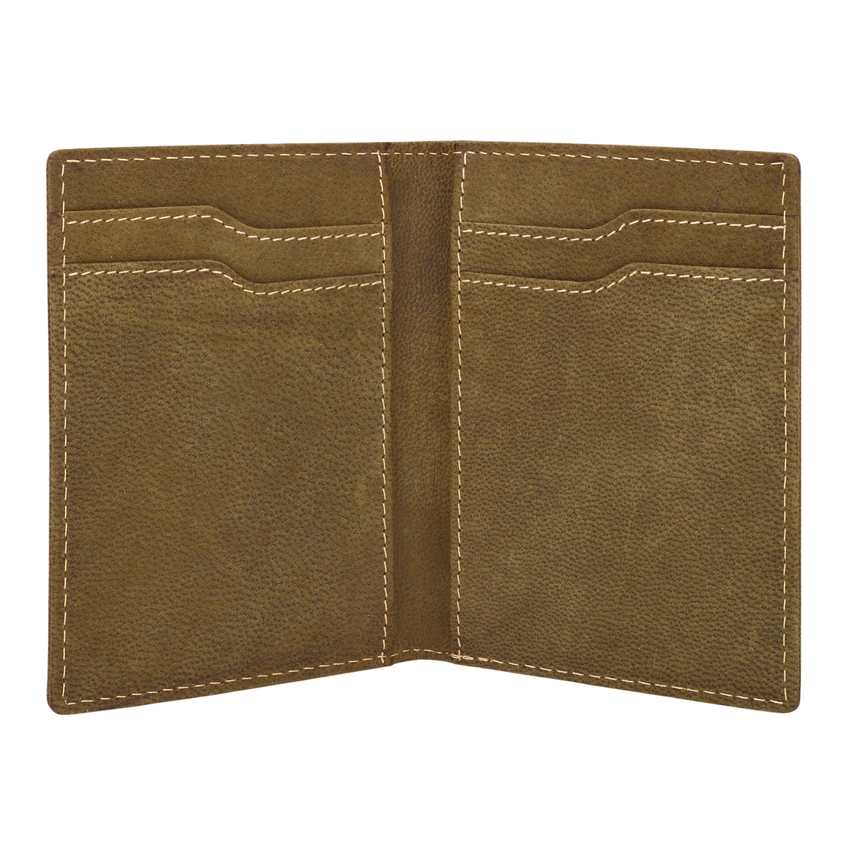 Waystop Credit Card Holder in olive with contrast stitch