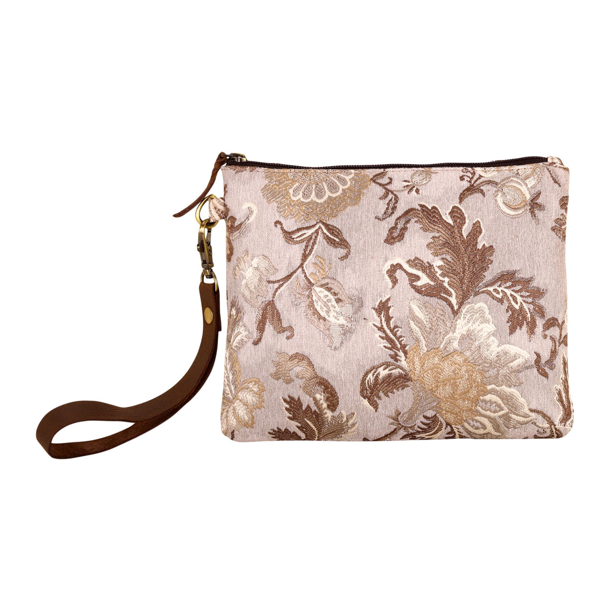 Cinderbluff Wristlet with leather strap Variant Combo