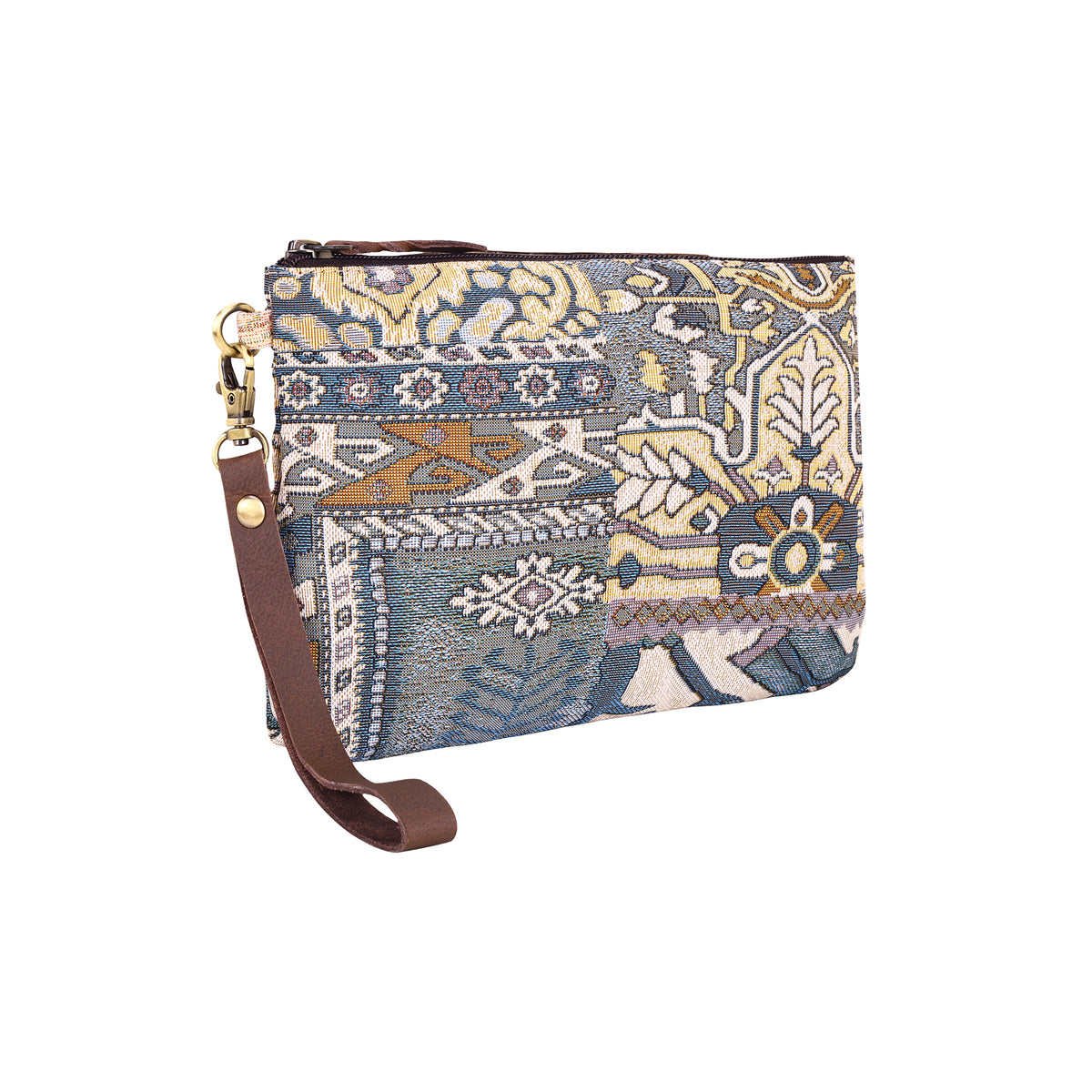 Cinderbluff Wristlet with leather strap Variant Combo