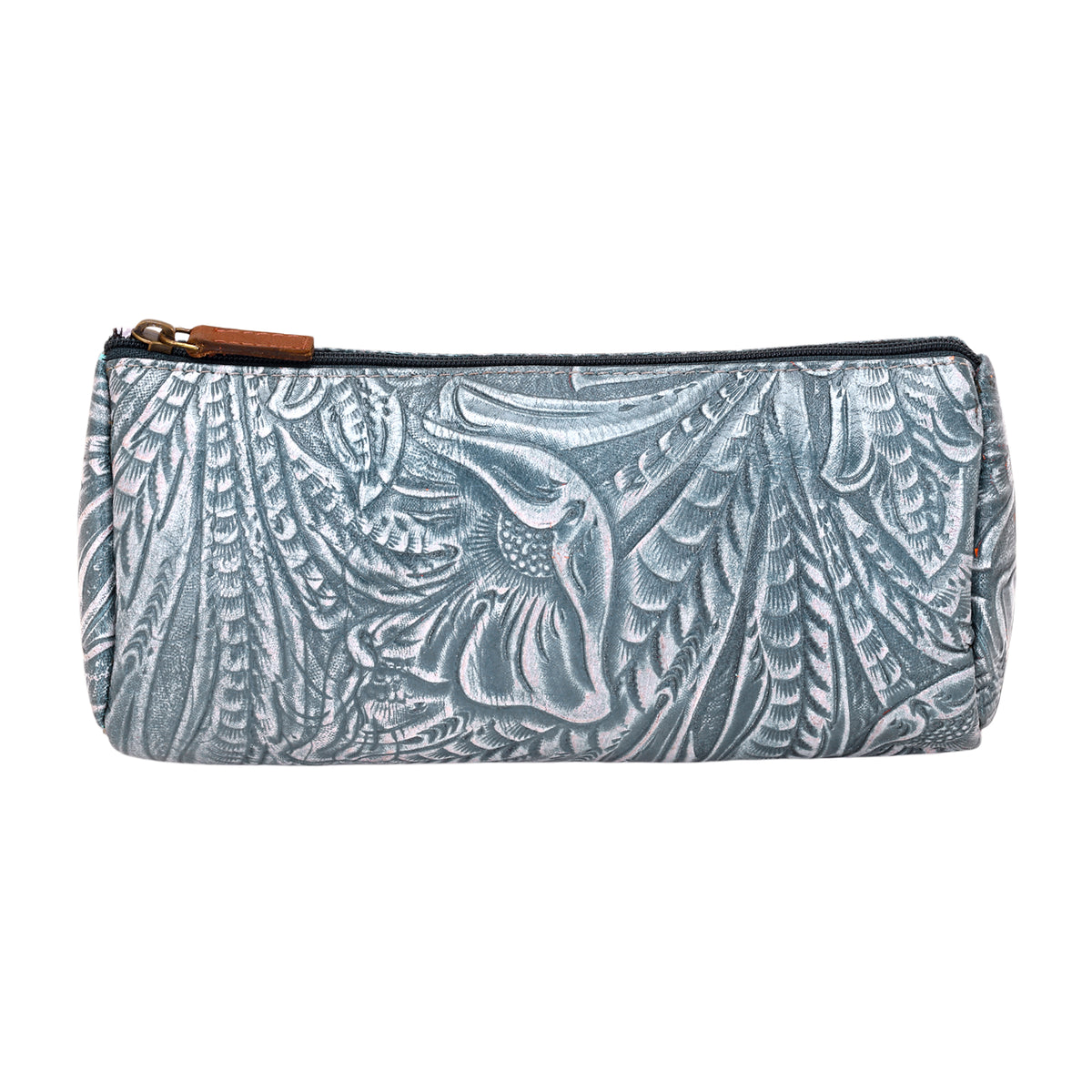 Sandy Multi Pouch in grey with embossed leather