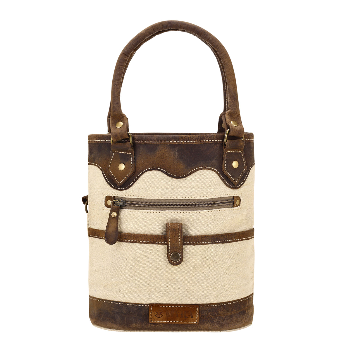 Having fun Wine Holder in cream with genuine leather