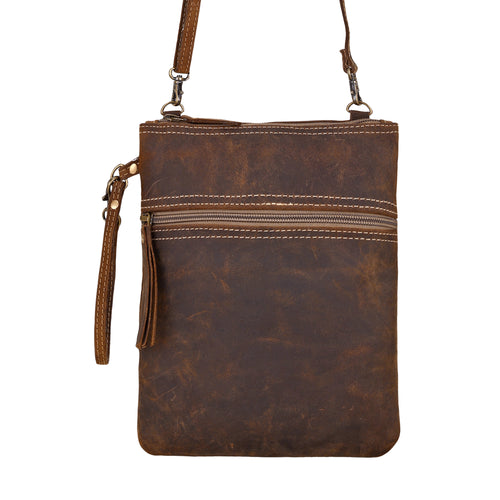 Bursage Crossbody Bag for Women in brown with leather tassel