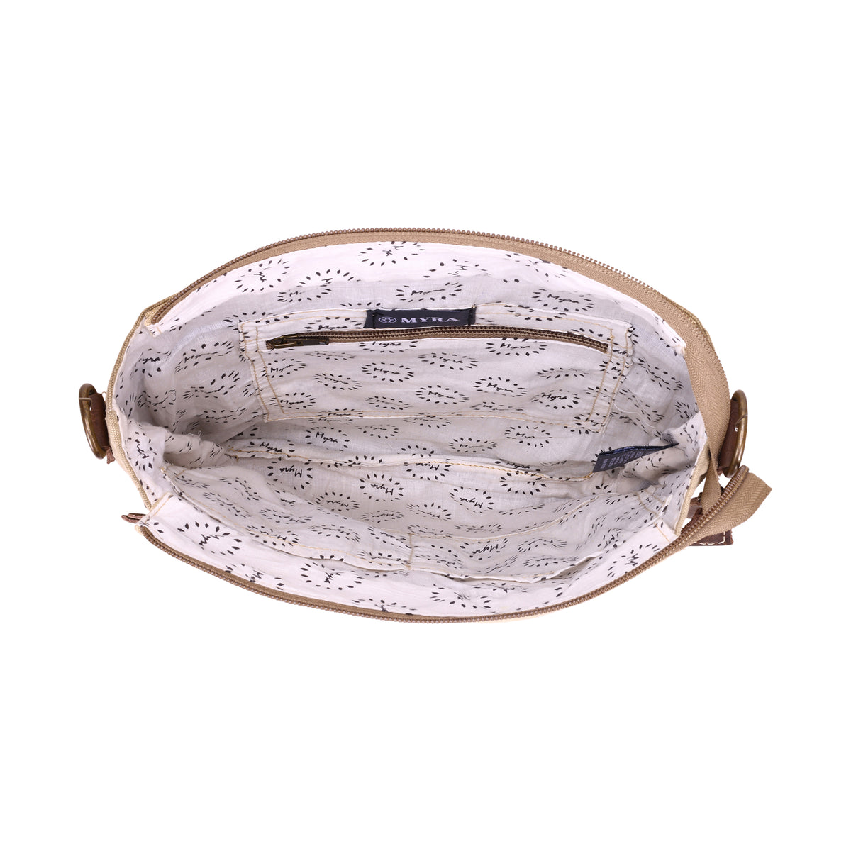 Bricklebush Shoulder Bag for Women in olive with canvas patchwork