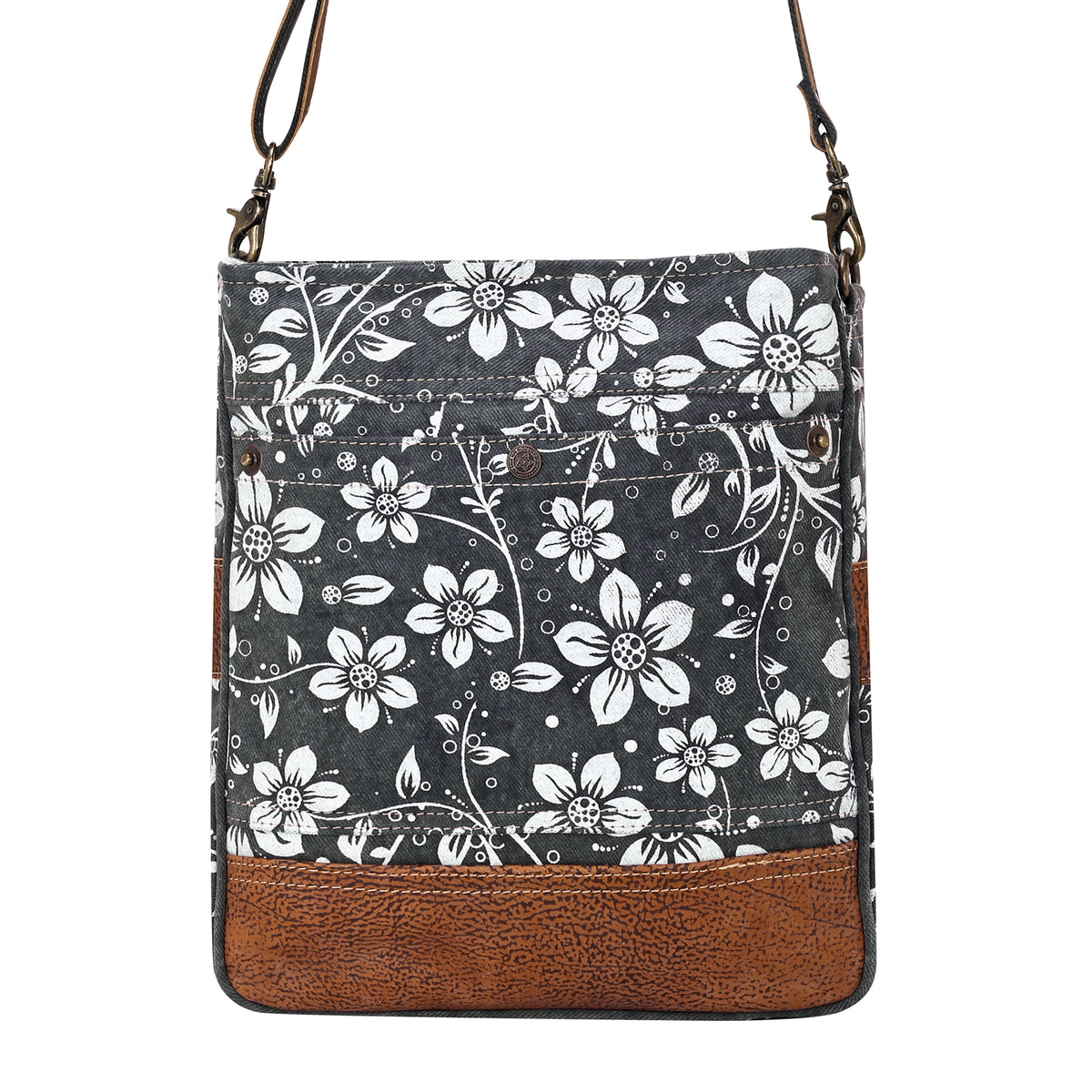 Blossom Print Shoulder Bag in grey