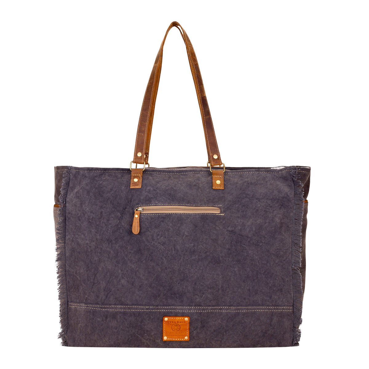 Penstemon Weekender Bag for Women in olive with hair on and leather