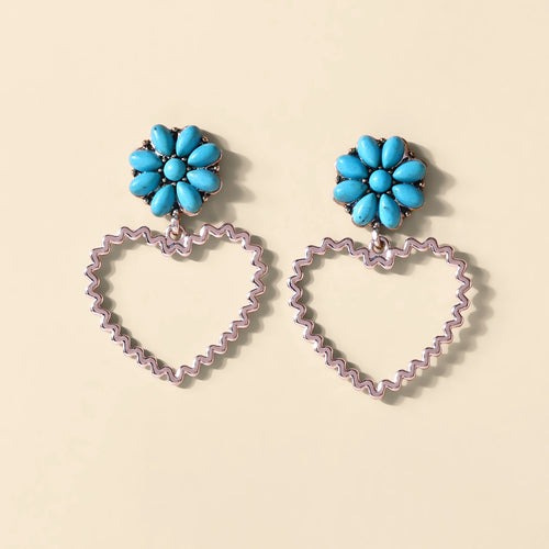 Heartstring Earrings in Turquoise Blue