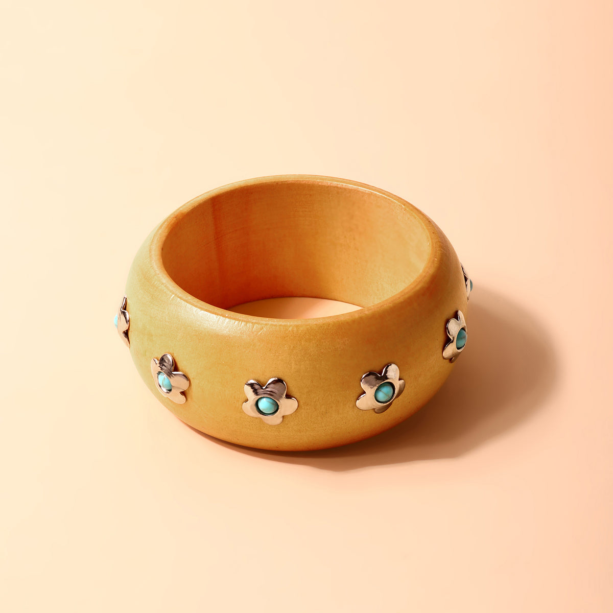 Timbergrain Wooden Cuff Bracelet in Honey Cream