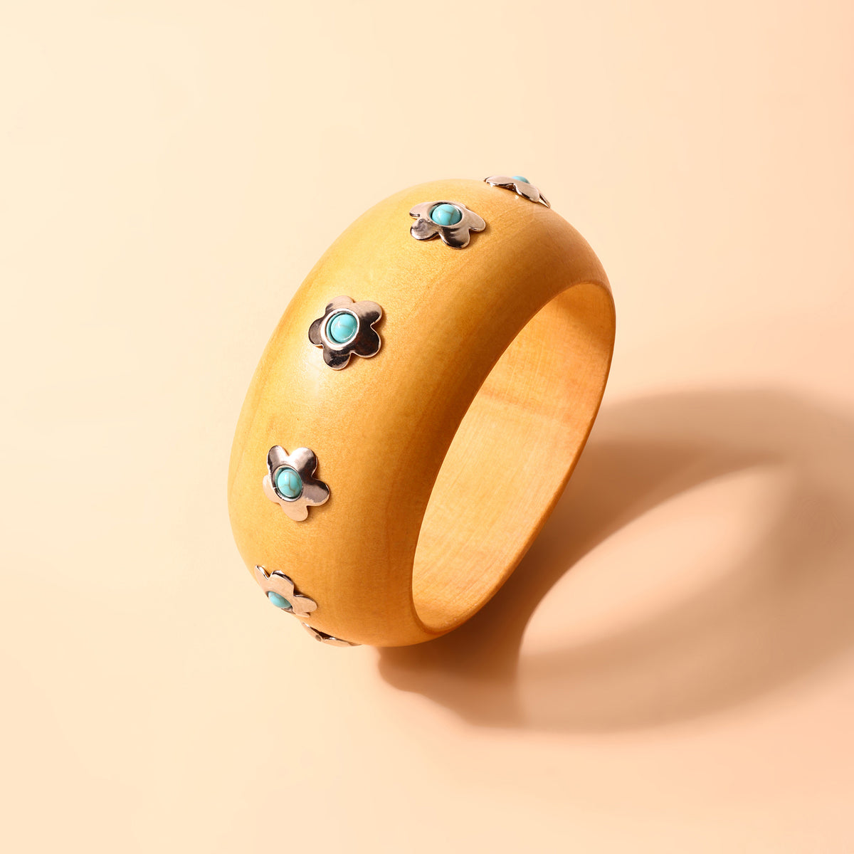Timbergrain Wooden Cuff Bracelet in Honey Cream