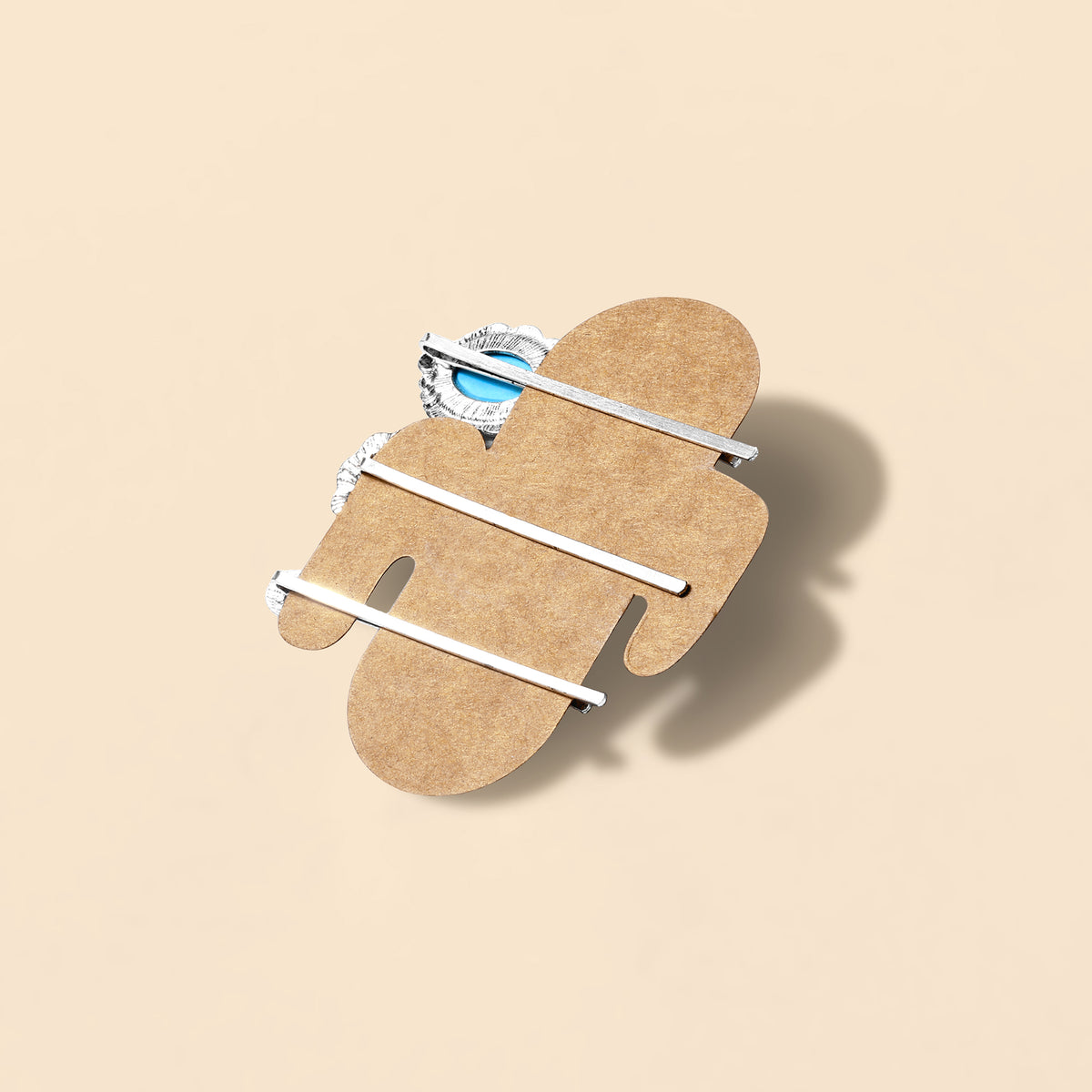Buckle Charm Hair Pin Set in Aqua Blue