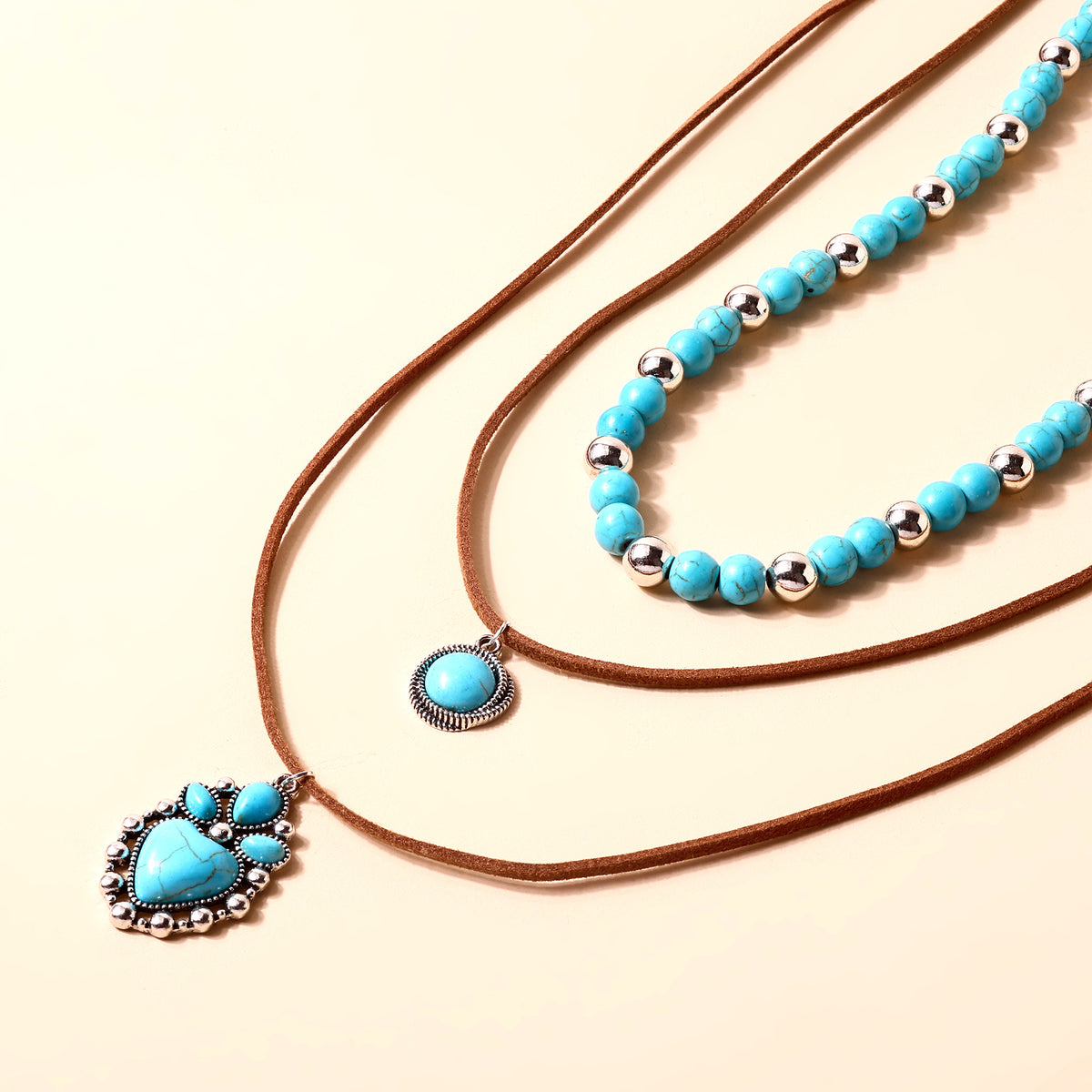River Heart Necklace in Desert Turquoise