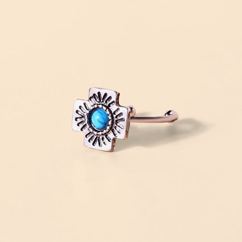 Bronc Blossom Ring in Sky Pewter