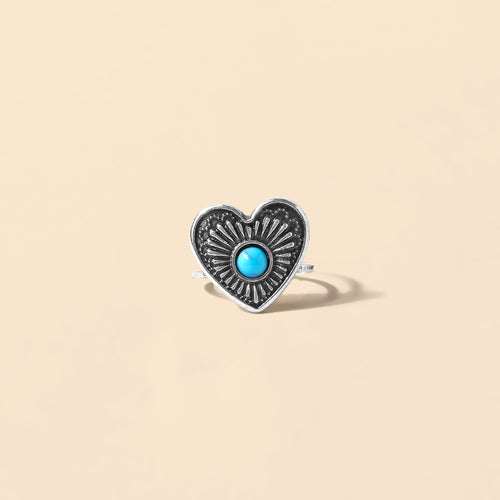 Desert Heart Ring in River Blue