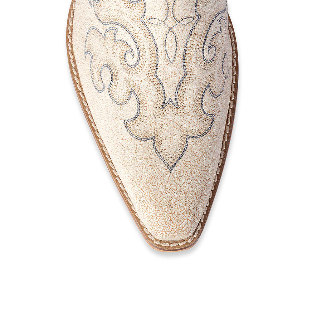 Sunset Trail Genuine Leather Booties in Ivory Sand