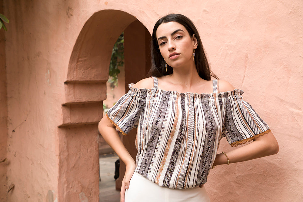 Patterned Streak Top