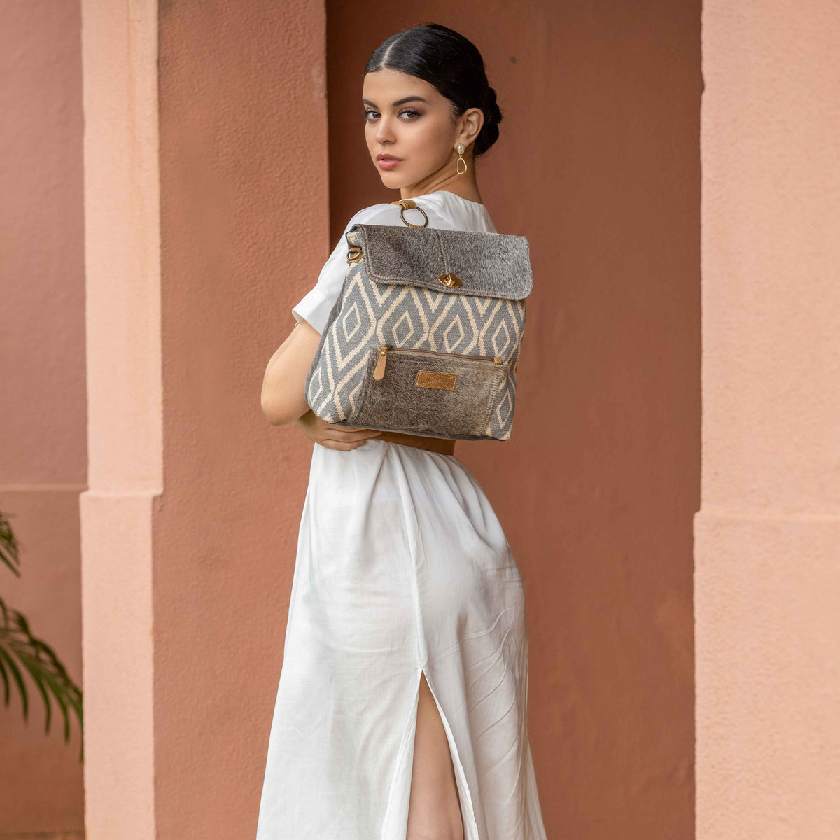 Grainy Gray Shoulder Bag