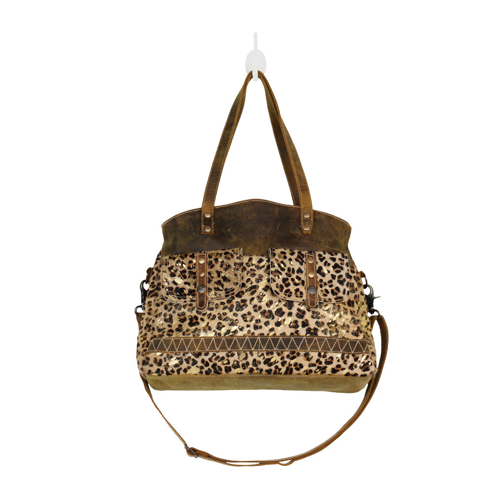 WILD IN WOODS CANVAS AND HAIRON BAG