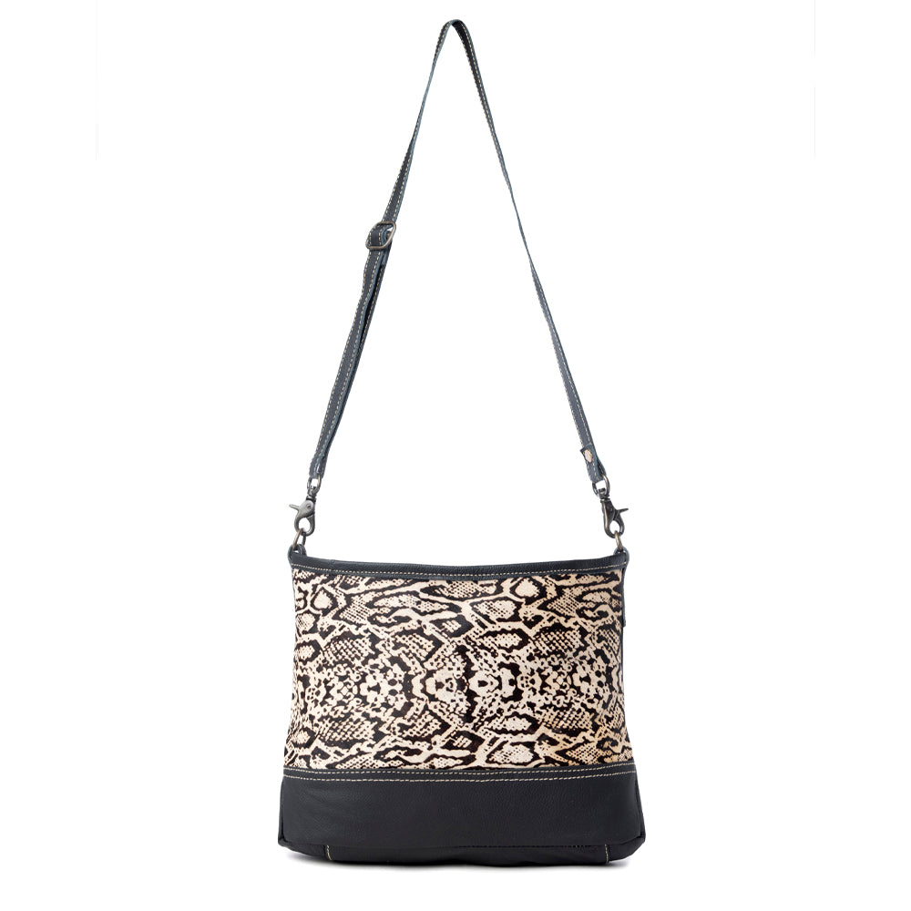 ANTIQUATED LEATHER AND HAIRON BAG