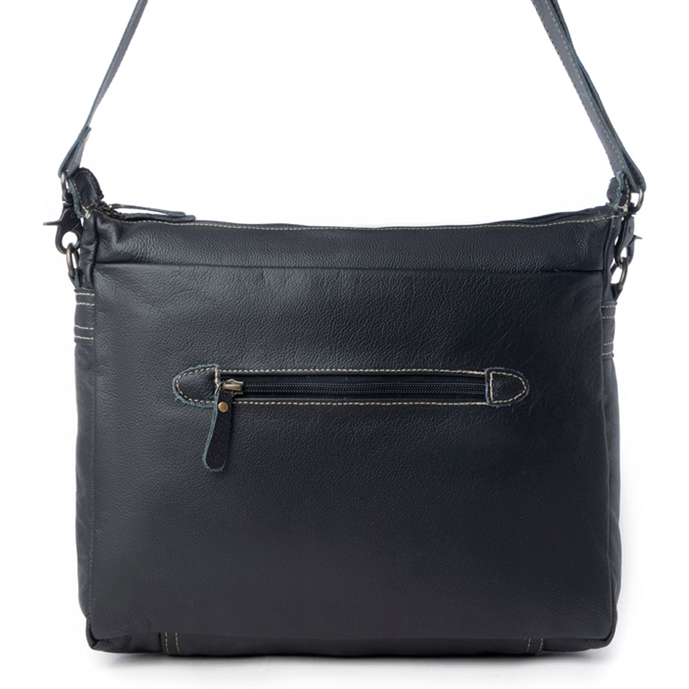 MODERN LEATHER AND HAIRON BAG