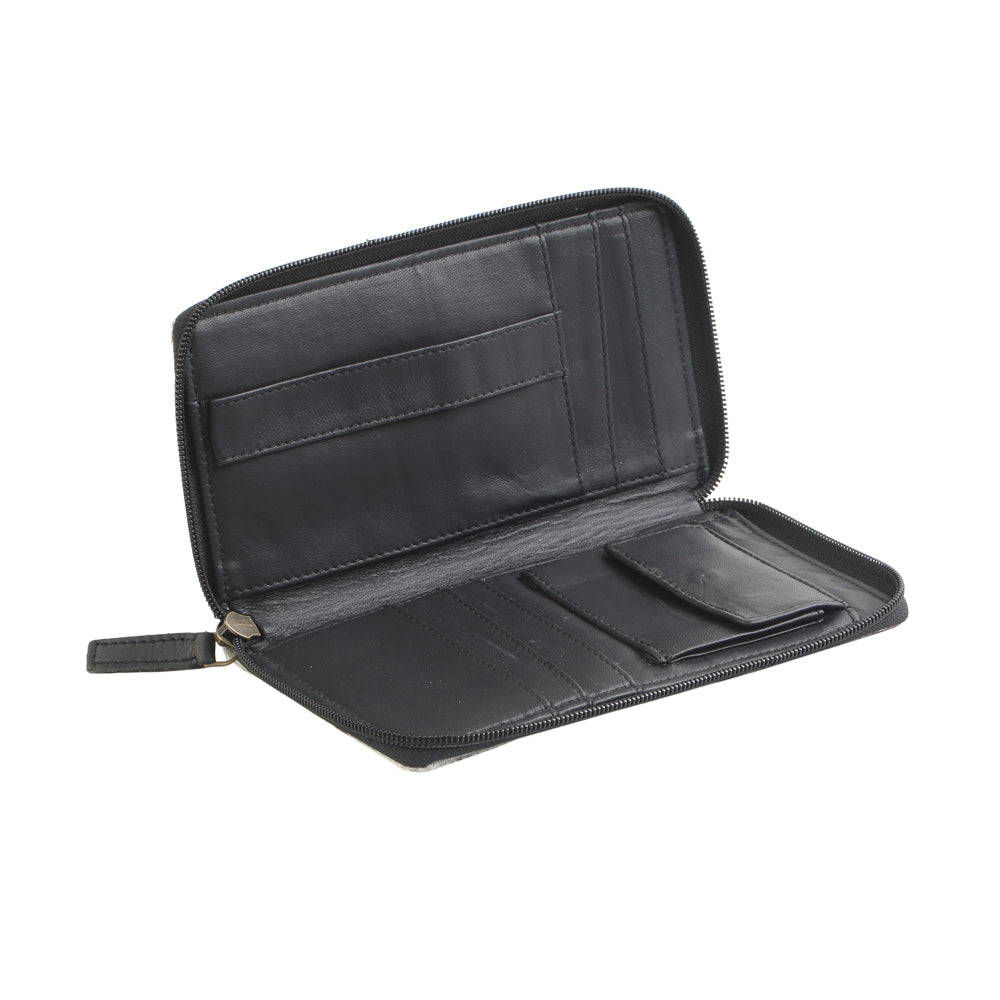JUST TWEET LEATHER AND HAIRON WALLET