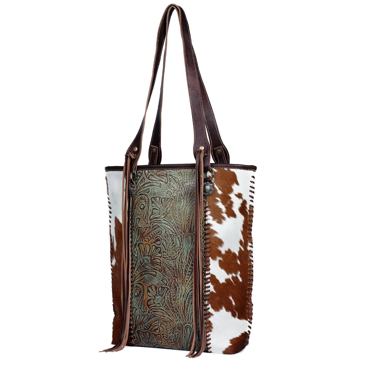 Embossed Ferric Leather & Hairon Bag