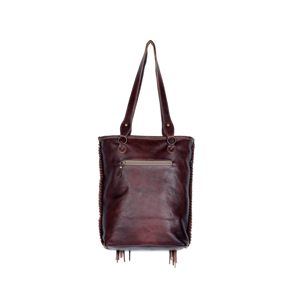 Embossed Ferric Leather & Hairon Bag
