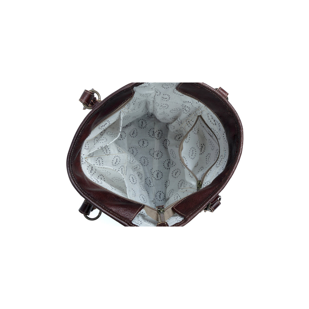 Embossed Ferric Leather & Hairon Bag
