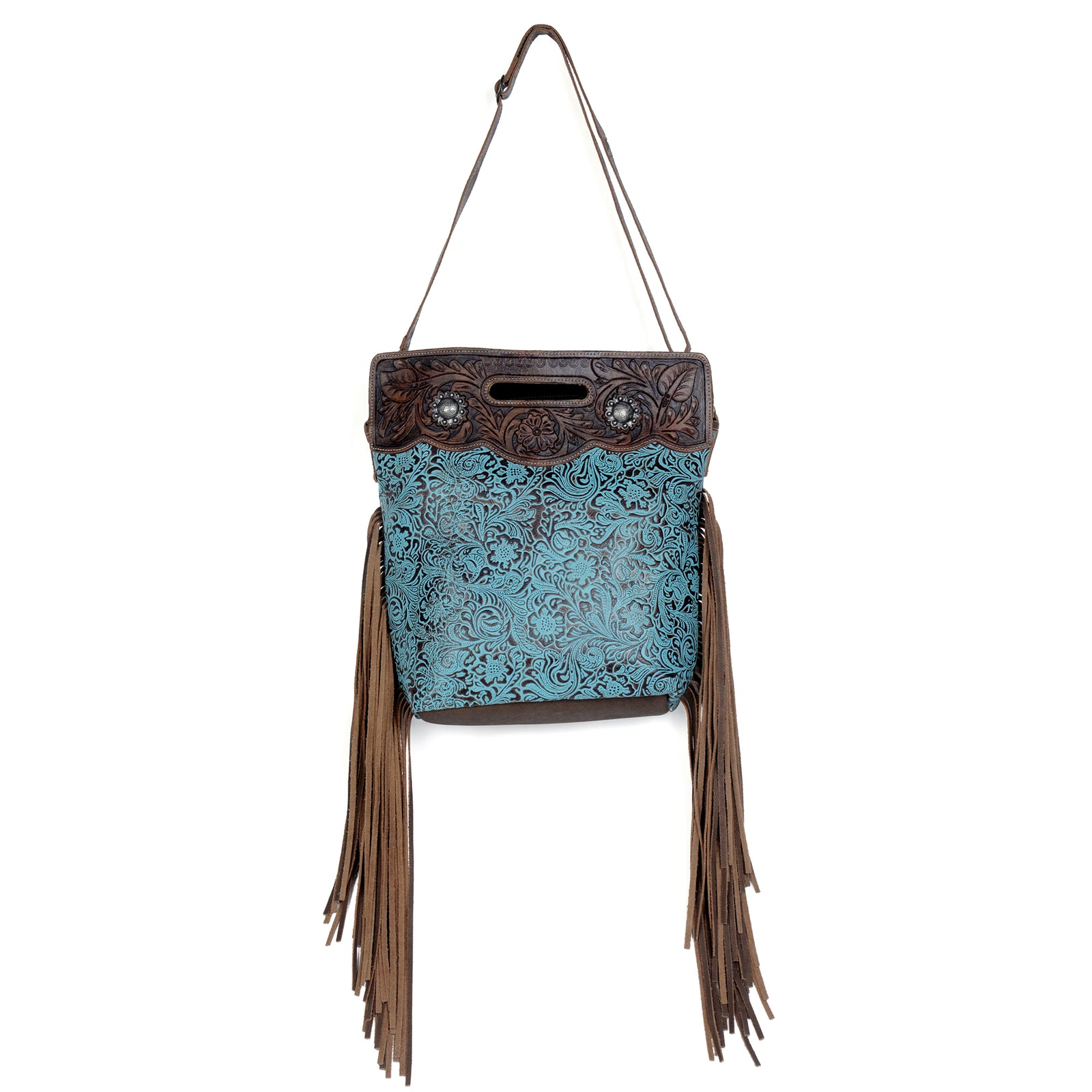 Blue Vine Hand-Tooled Bag