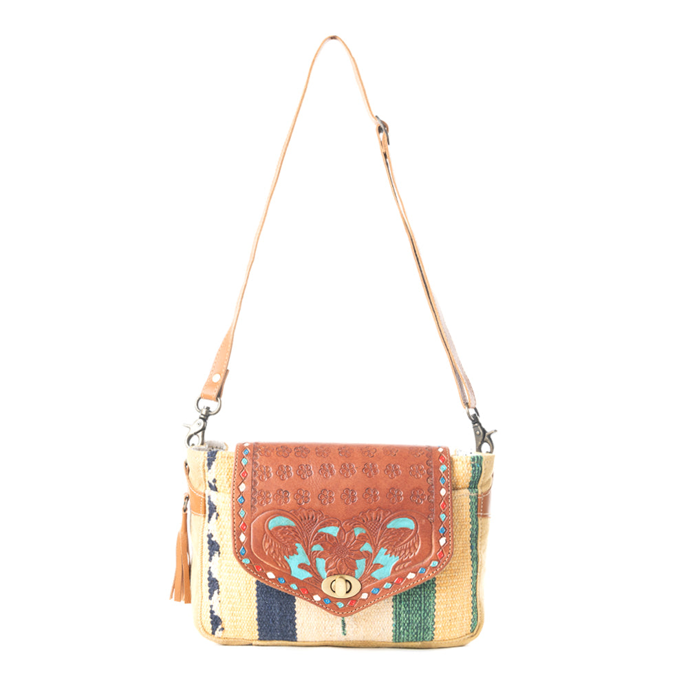 Floral Etchings Hand-Tooled Bag