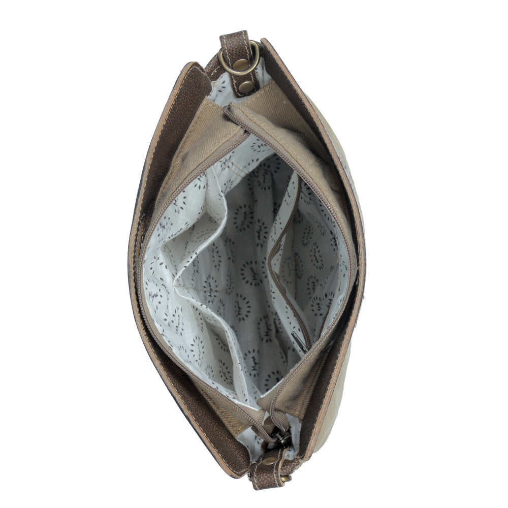 Azure Blossoms Hand-Tooled Bag